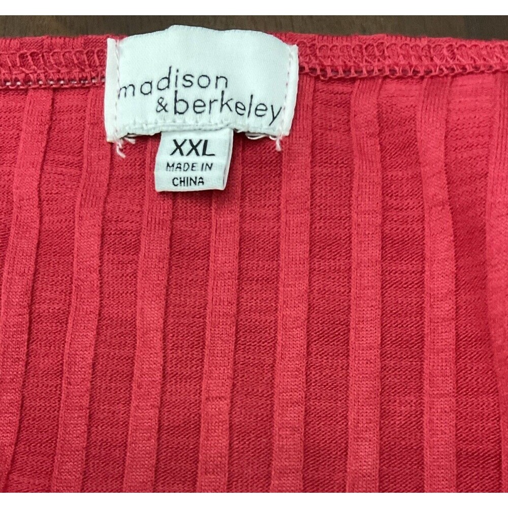 Madison & Berkeley Women's  Top Size XXL Ribbed Capped Sleeve Shirt. LTOP752 - Picture 5 of 5